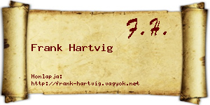 Frank Hartvig névjegykártya